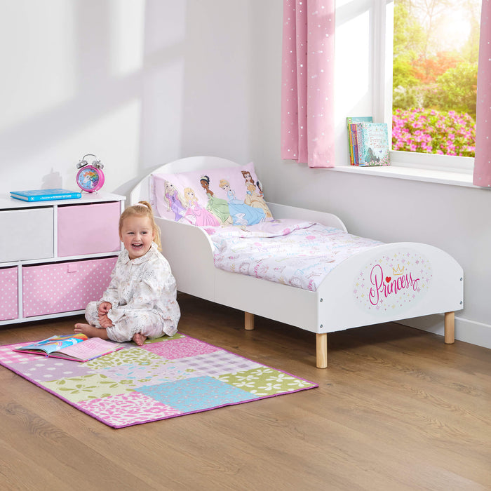 Kids White Toddler Bed - Princess