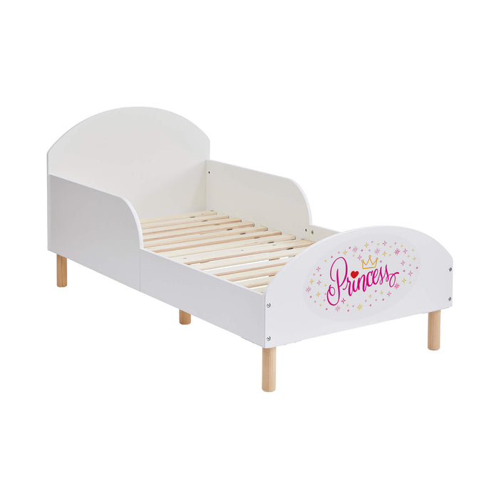 Kids White Toddler Bed - Princess