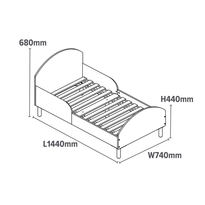 Kids White Toddler Bed - Rocket