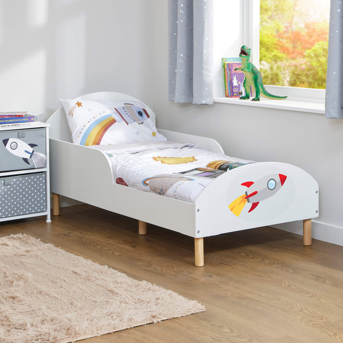 Kids White Toddler Bed - Rocket