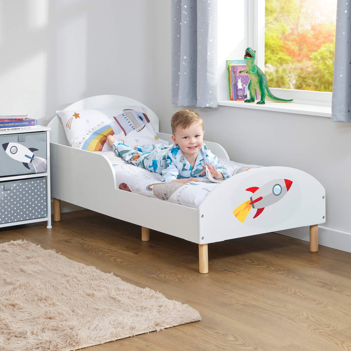 Kids White Toddler Bed - Rocket