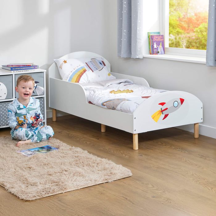 Kids White Toddler Bed - Rocket