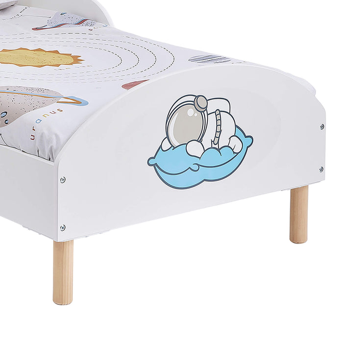 Kids White Toddler Bed - Spaceman
