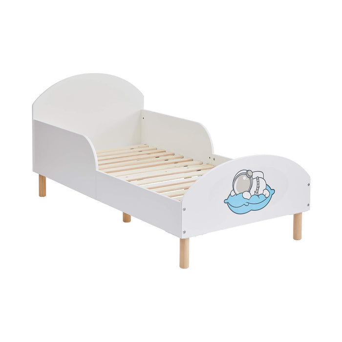 Kids White Toddler Bed - Spaceman