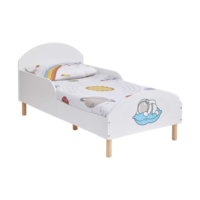 Kids White Toddler Bed - Spaceman