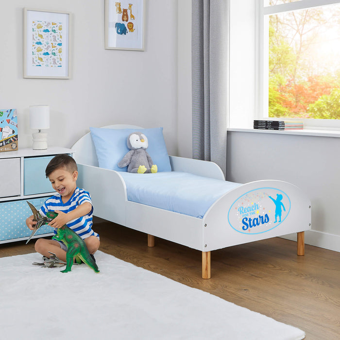 Kids White Toddler Bed - Reach For The Stars