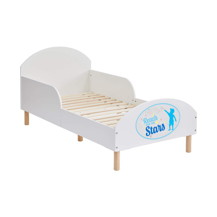 Kids White Toddler Bed - Reach For The Stars