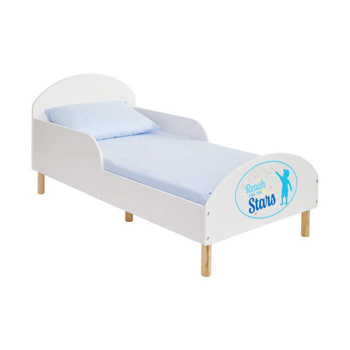 Kids White Toddler Bed - Reach For The Stars