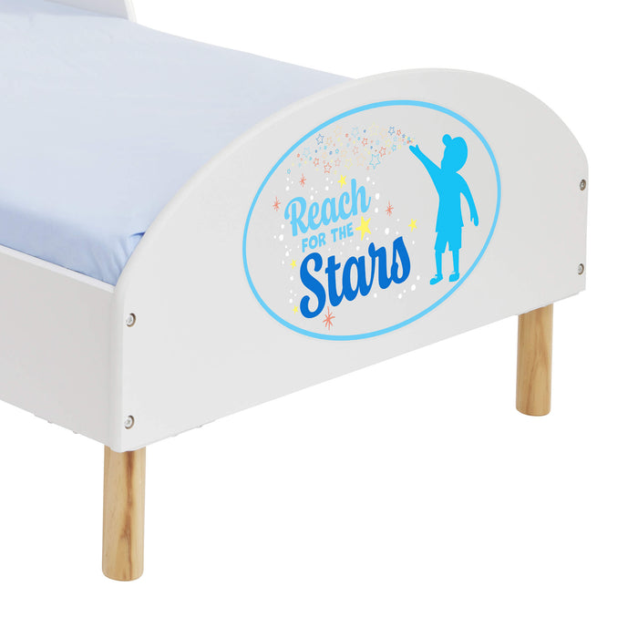 Kids White Toddler Bed - Reach For The Stars