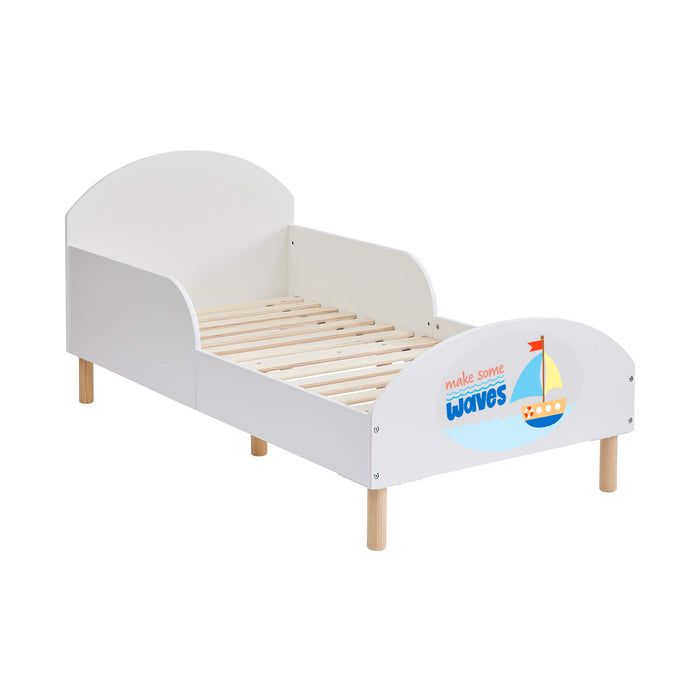 Kids White Toddler Bed - Make Some Waves