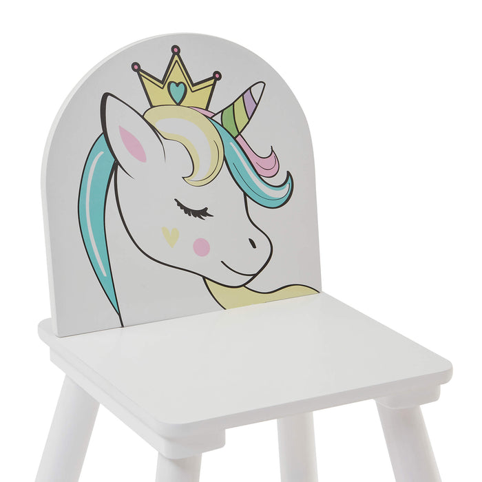 Kids Unicorn Table and Two Chairs Set