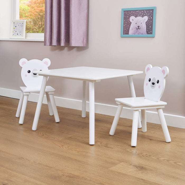 Kids Bear Table and Two Chairs Set