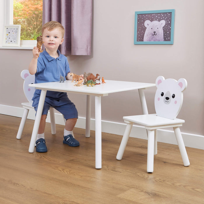 Kids Bear Table and Two Chairs Set