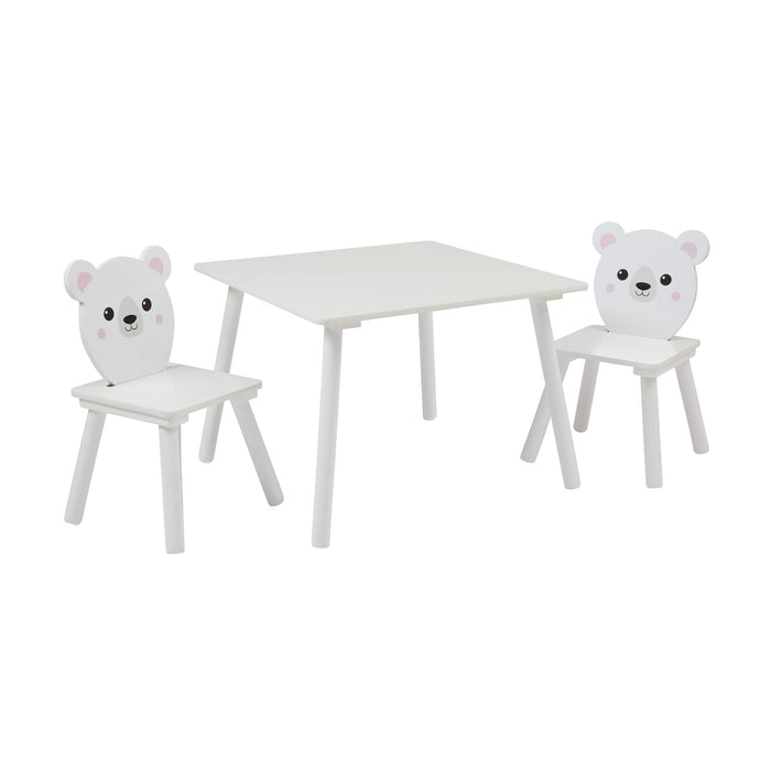 Kids Bear Table and Two Chairs Set