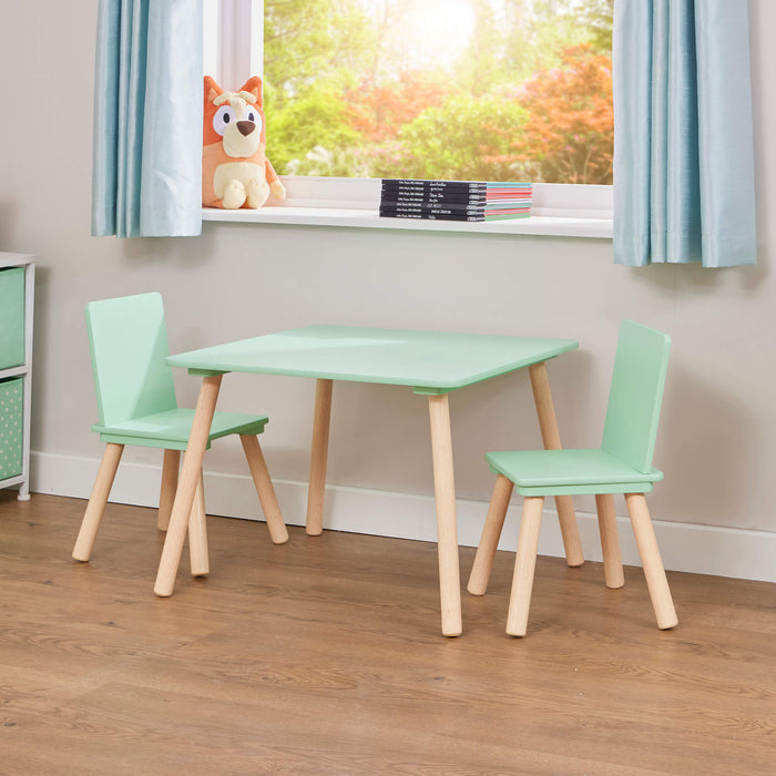 Kids Green Table and Two Chairs Set