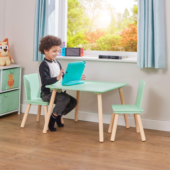 Kids Green Table and Two Chairs Set