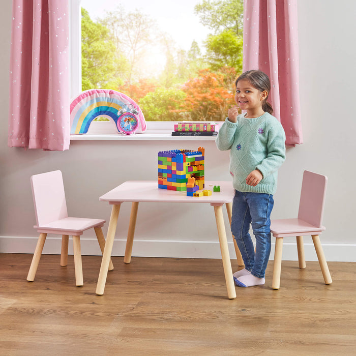 Kids Pink Table and Two Chairs Set