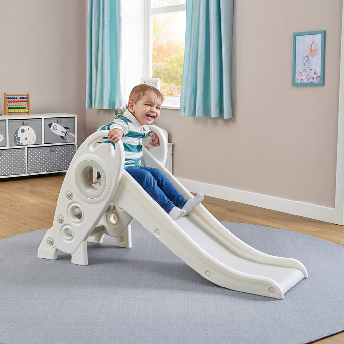 Kids Foldable Rocket Slide - White