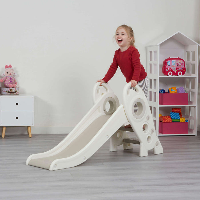 Kids Foldable Rocket Slide - White