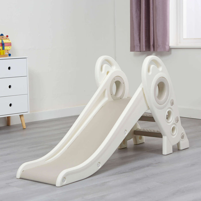 Kids Foldable Rocket Slide - White