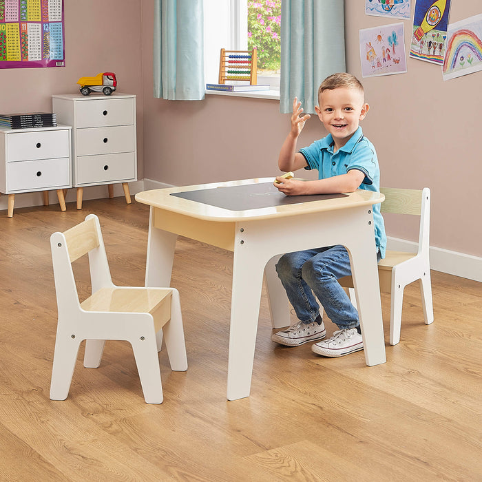 Kids 3-in-1 Storage Table and Two Chairs Set