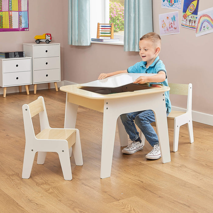 Kids 3-in-1 Storage Table and Two Chairs Set
