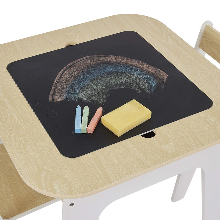 Kids 3-in-1 Storage Table and Two Chairs Set