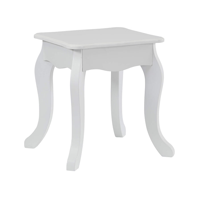 Kids White Vanity Table and Stool Set