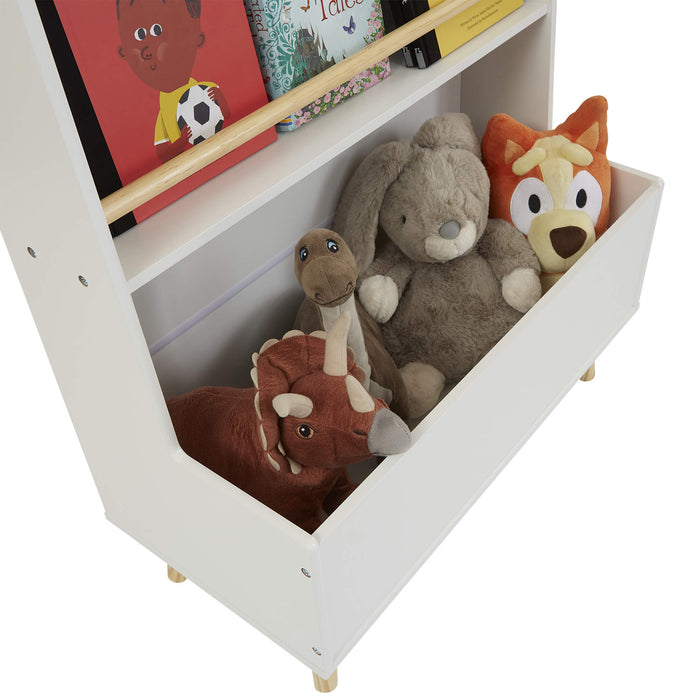 Kids White Bookcase and Toy Storage Cabinet