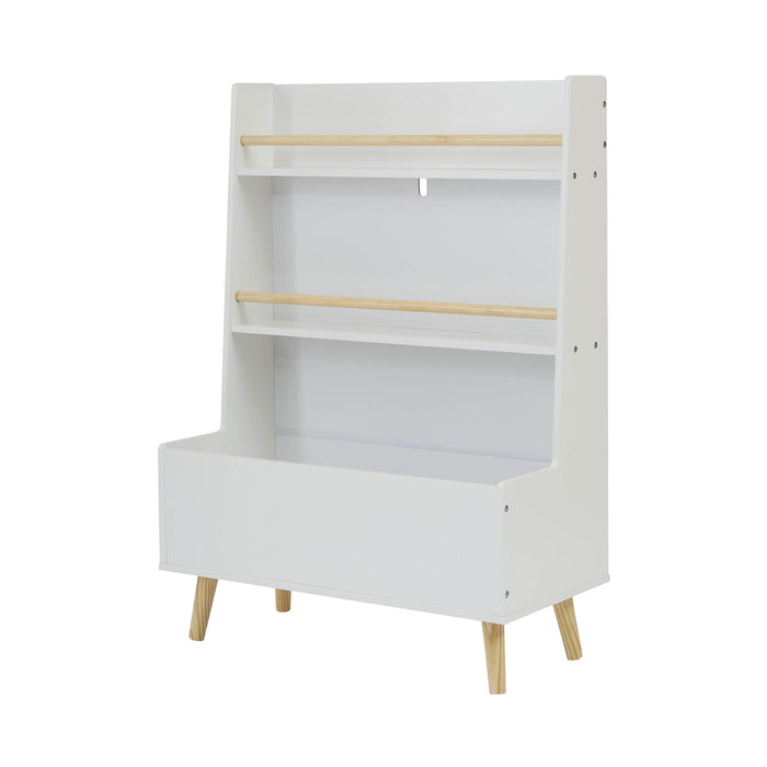 Kids White Bookcase and Toy Storage Cabinet