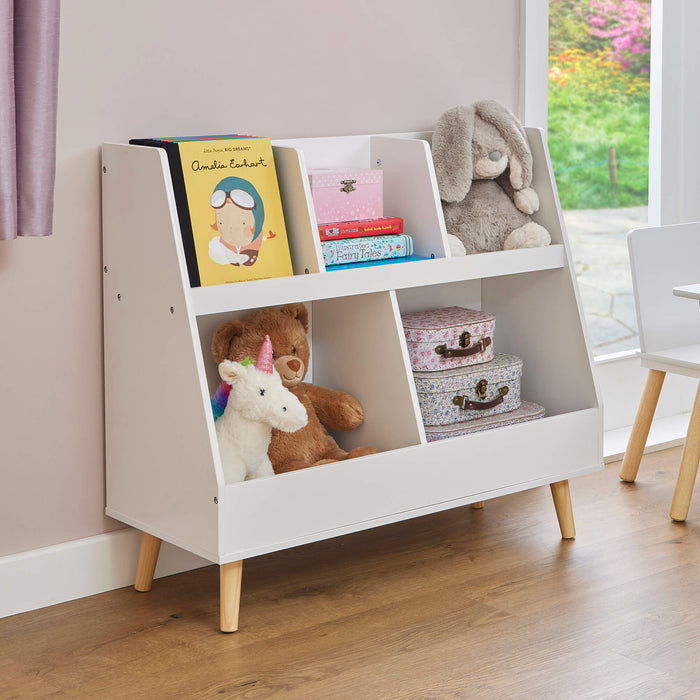Kids White Sloping Bookcase