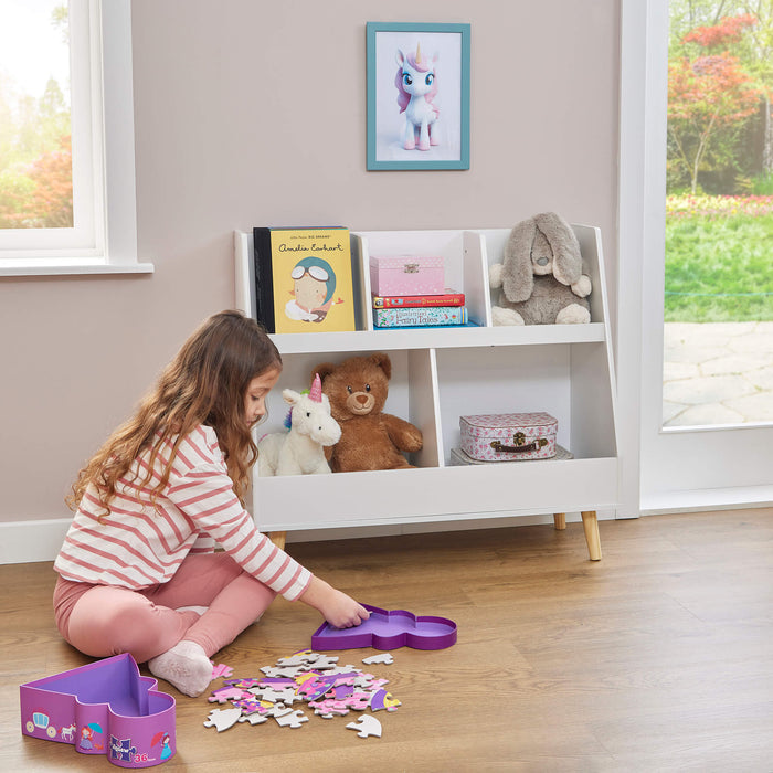 Kids White Sloping Bookcase
