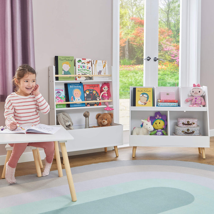 Kids White Sloping Bookcase