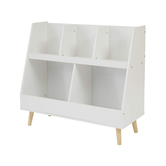 Kids White Sloping Bookcase