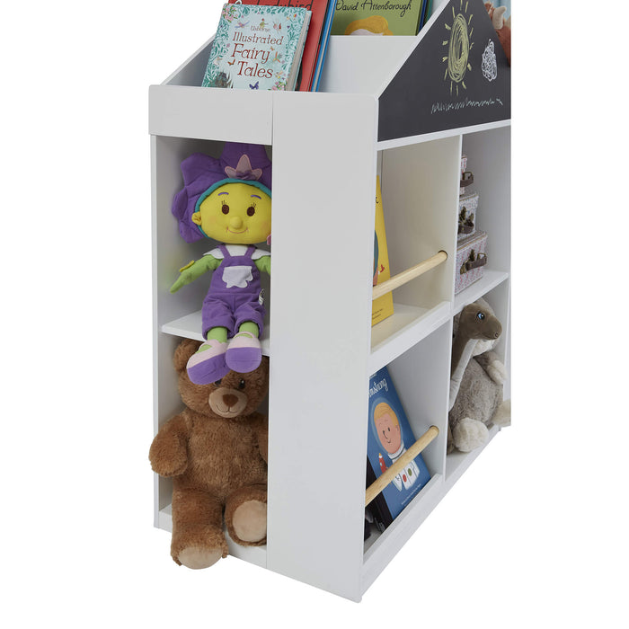Kids White Blackboard Bookcase and Storage Cabinet