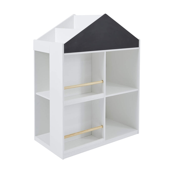 Kids White Blackboard Bookcase and Storage Cabinet