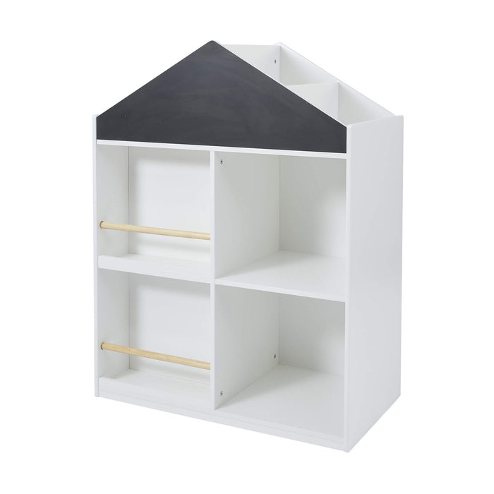 Kids White Blackboard Bookcase and Storage Cabinet