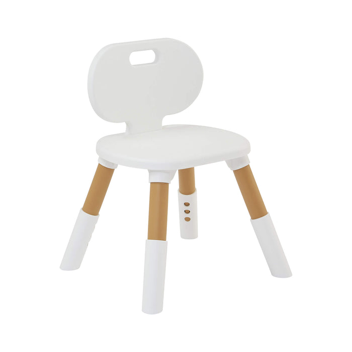 Kids Scandi Height Adjustable Table and Chair Set - White & Pine