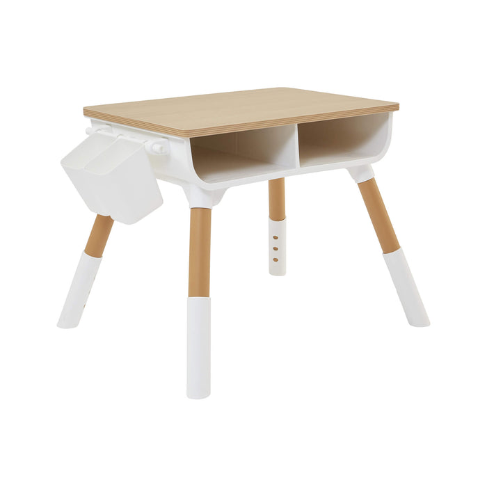 Kids Scandi Height Adjustable Table and Chair Set - White & Pine