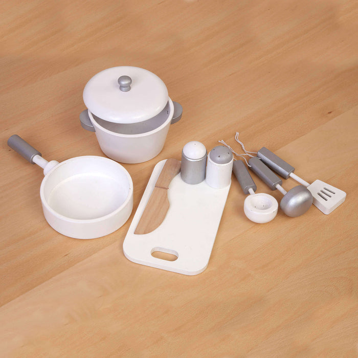 Country Play Kitchen with 9 Wooden Accessories