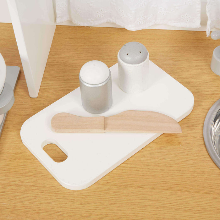 Country Play Kitchen with 9 Wooden Accessories