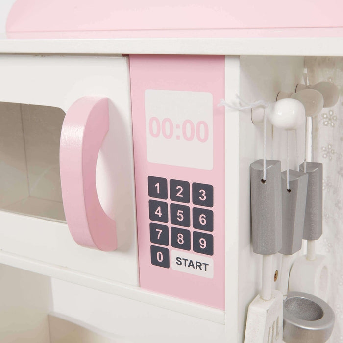 Country Play Kitchen with 9 Wooden Accessories