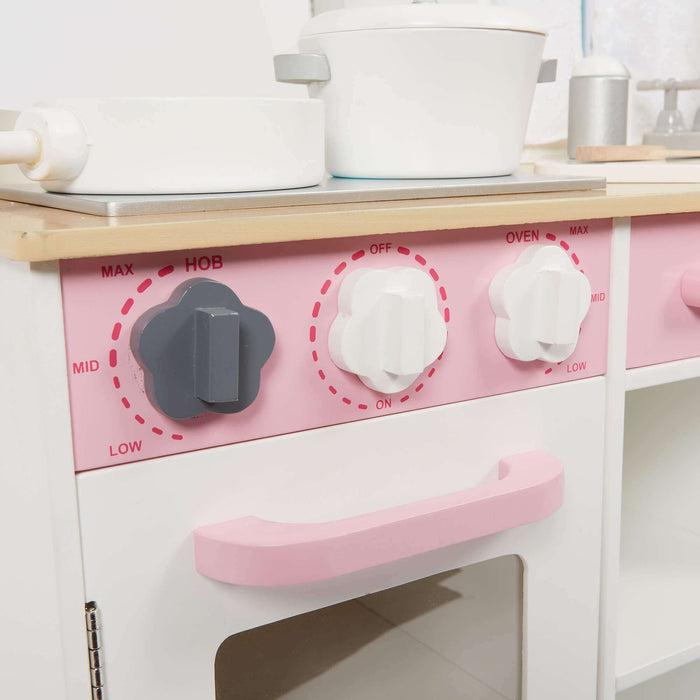 Country Play Kitchen with 9 Wooden Accessories