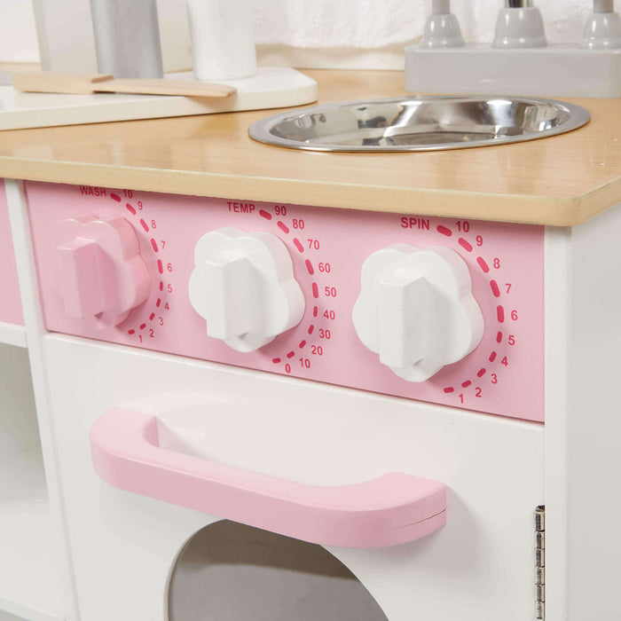 Country Play Kitchen with 9 Wooden Accessories
