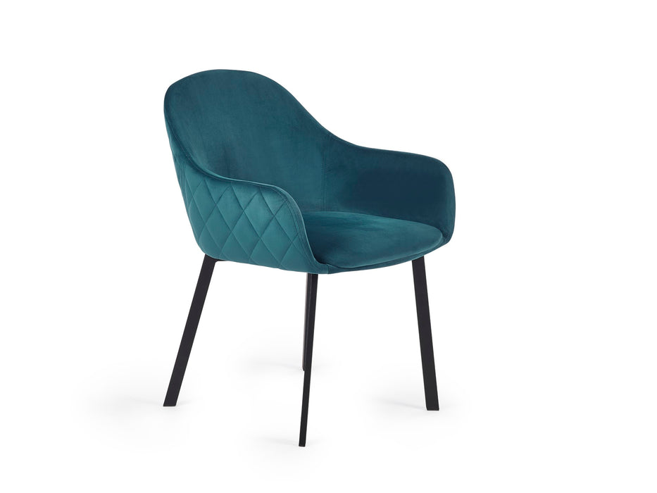 Set Of 2 Lima Dining Chairs - Teal Velvet