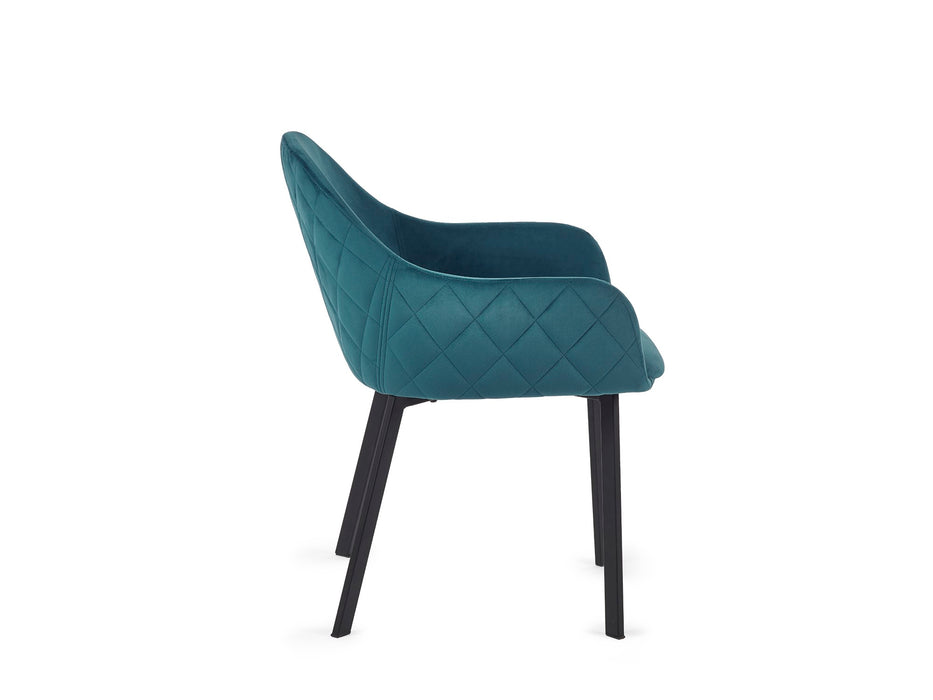 Set Of 2 Lima Dining Chairs - Teal Velvet