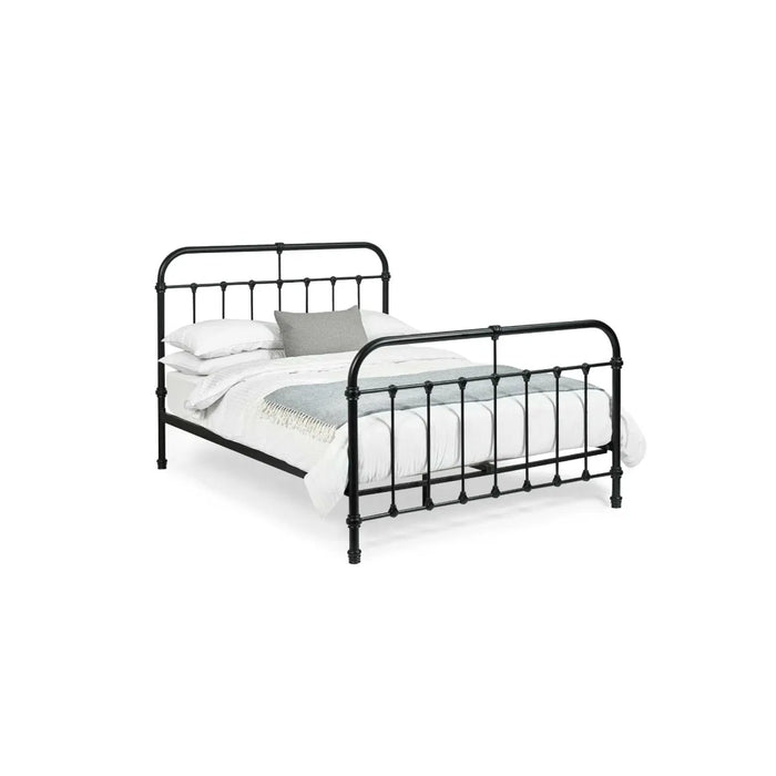 Logan 120cm Small Double Metal Bed - Black