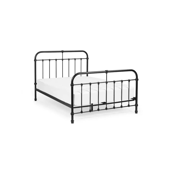 Logan 120cm Small Double Metal Bed - Black