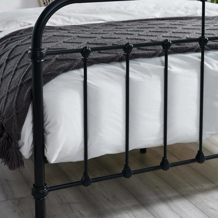 Logan 120cm Small Double Metal Bed - Black