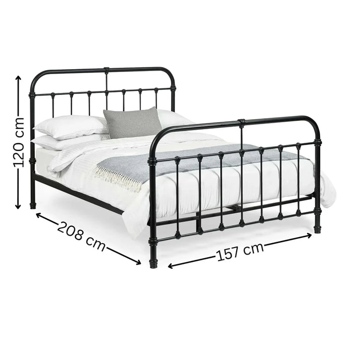 Logan 150cm Kingsize Metal Bed - Black